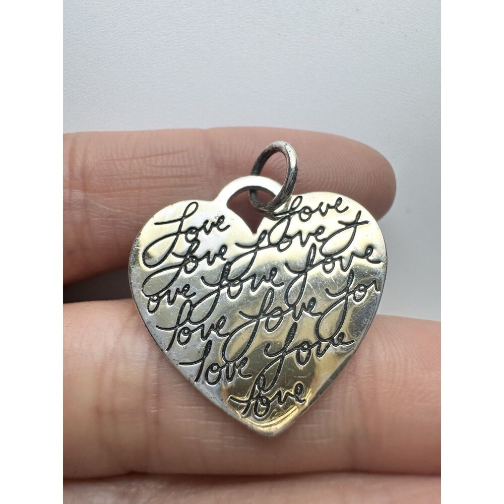 925 Sterling Silver Love You My Heart Belongs To You Reversible Pendant